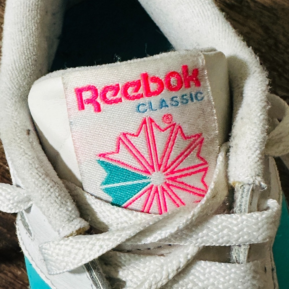 Womens Reebok Club C Revenge Mark - Size 9 - 90's Look  Athletic Shoes Pink Teal - Picture 7 of 9